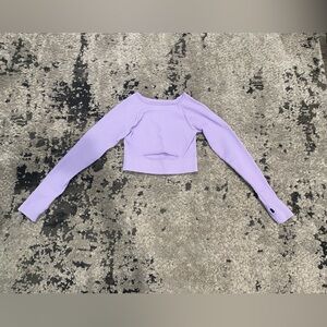 Purple Long Sleeve Cropped Top